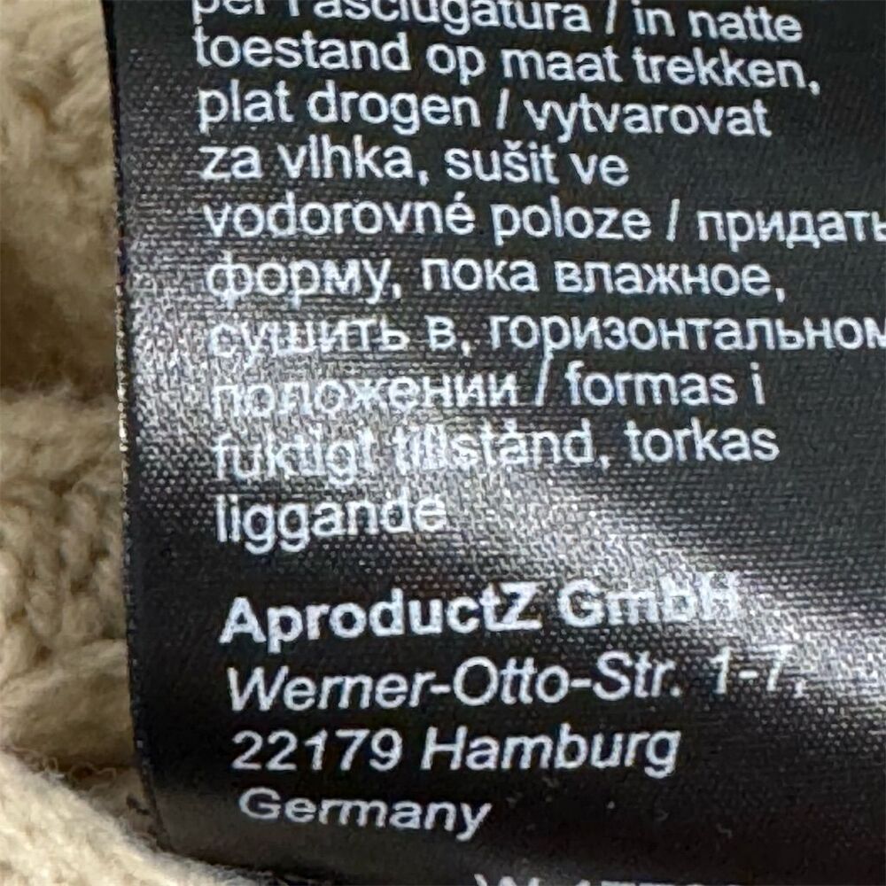 Création L Merino Wool‎ Blend Fringe Poncho Sweater Oversize Knit Beige Germany - Picture 7 of 7